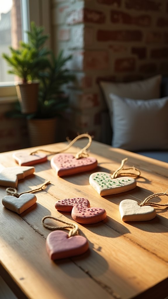 heart shaped salt dough ornaments