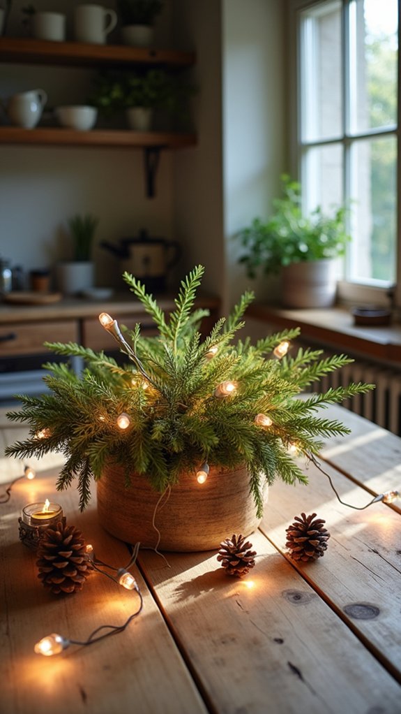 holiday lights centerpiece creation