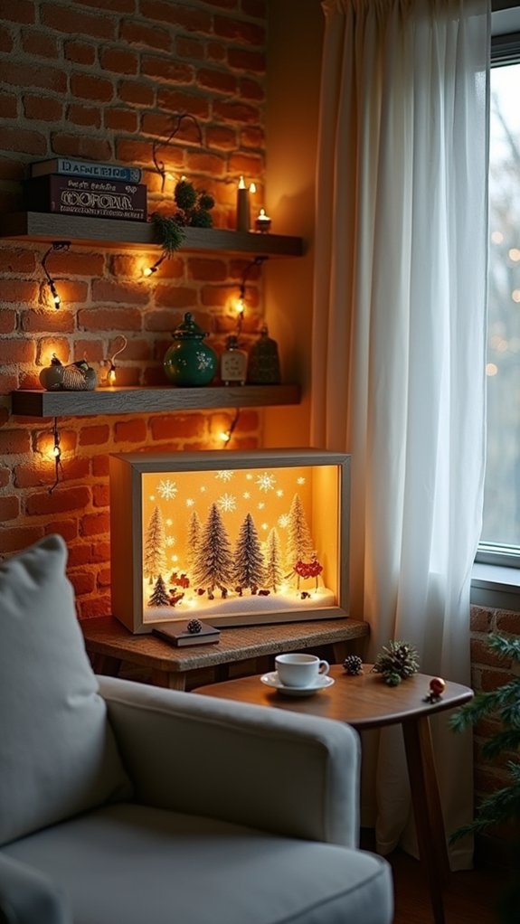 holiday shadow box decor