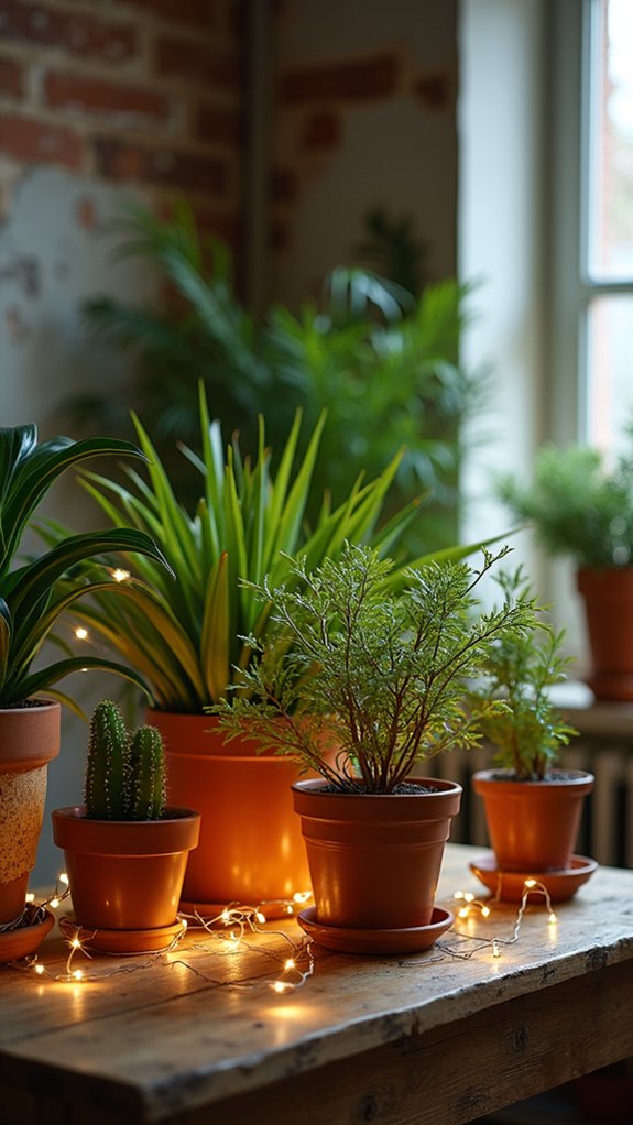 illuminate indoor plants creatively