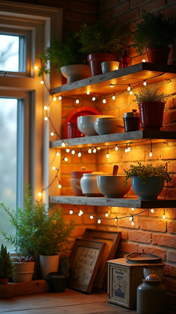 illuminate kitchen shelves warmly