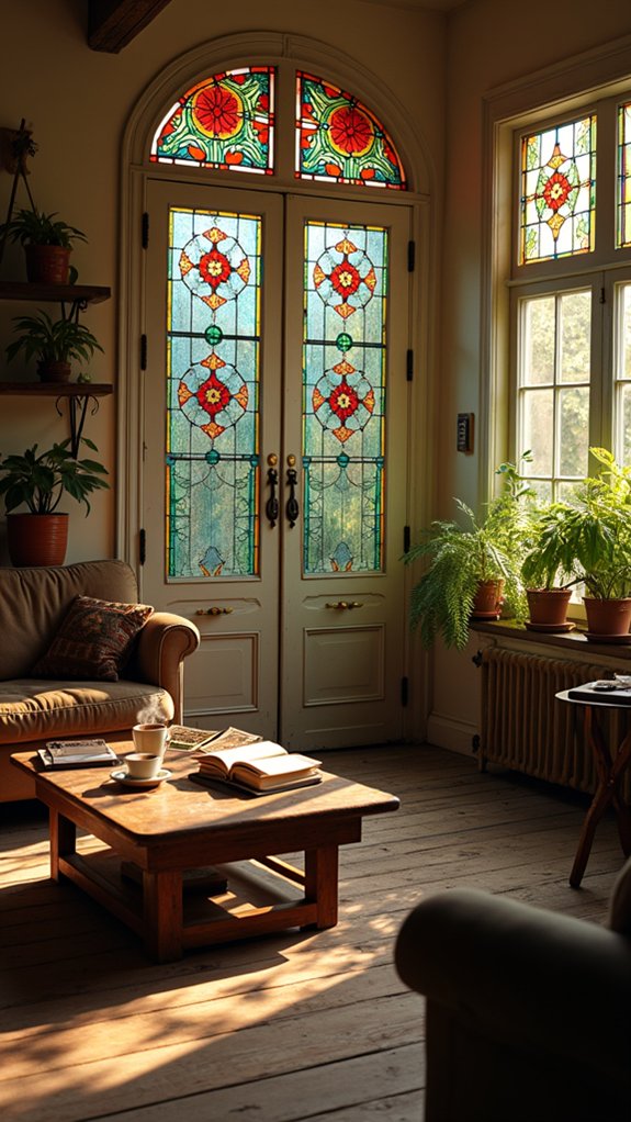 illuminated colorful wall art