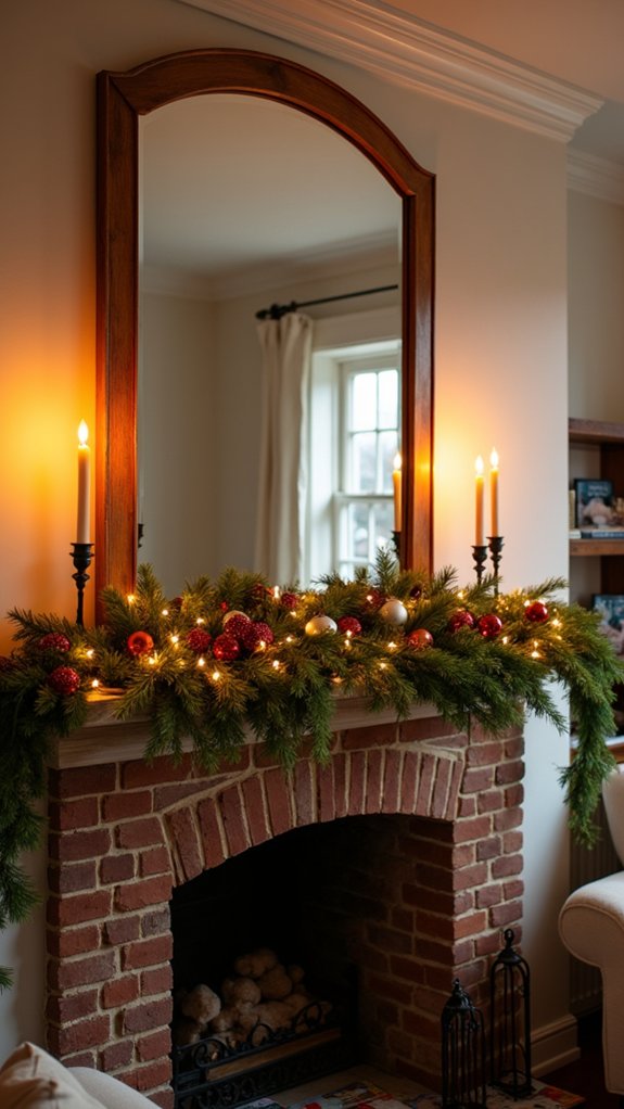 illuminated festive mirror backdrop