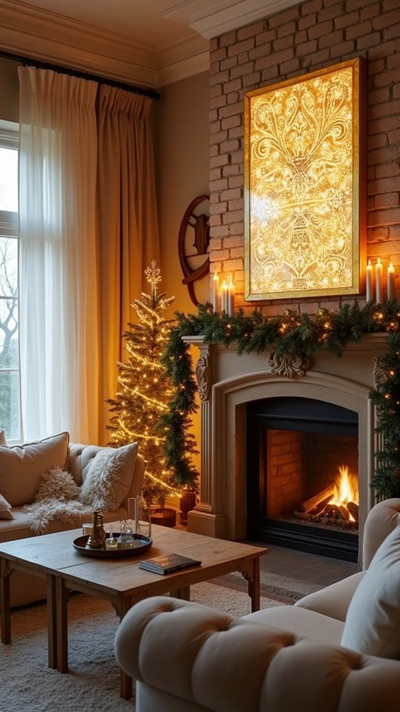 illuminated holiday wall art