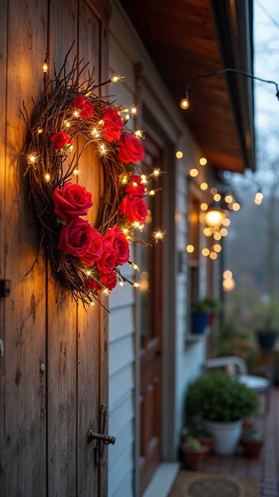 illuminated romantic wreath display