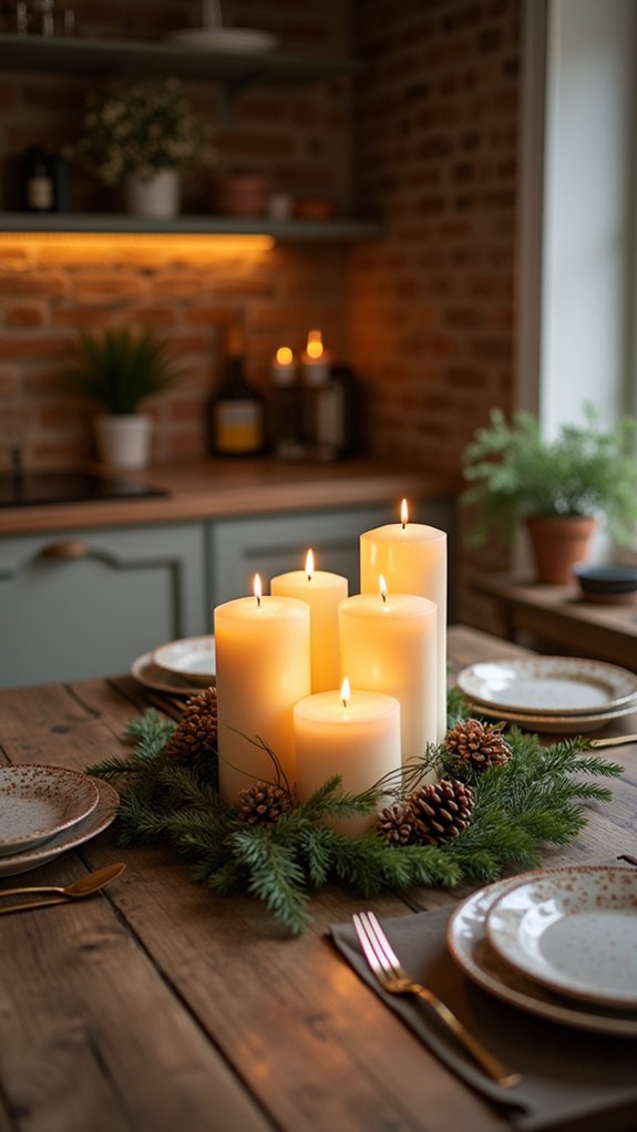 inviting candlelit dining experience