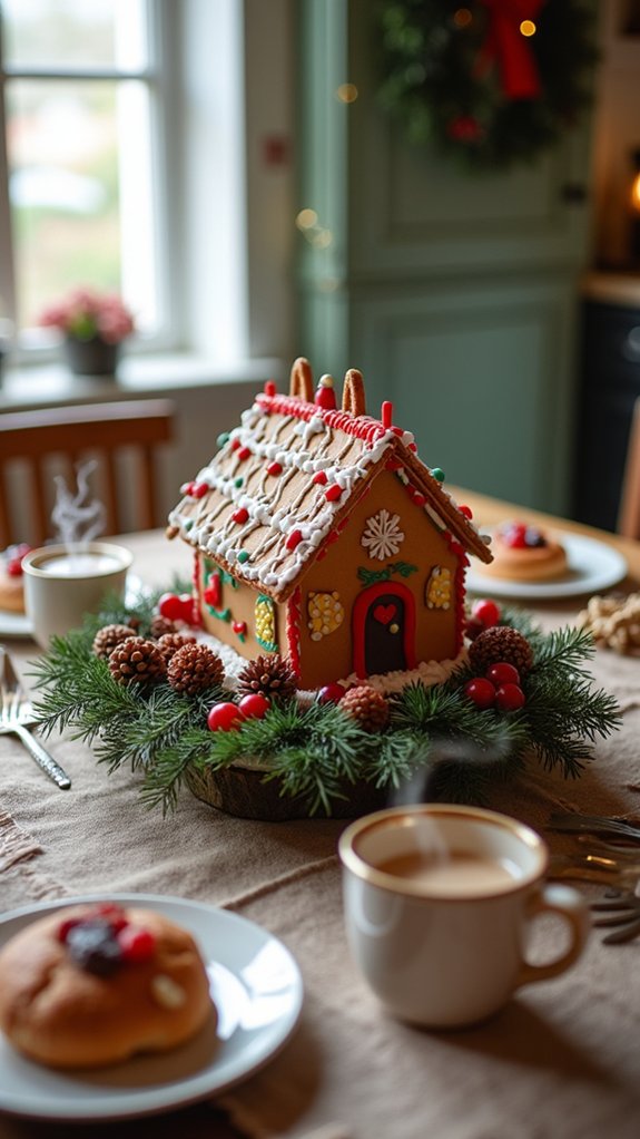 jolly gingerbread house centerpiece