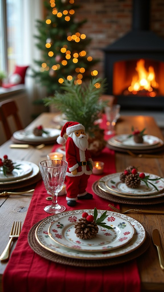 joyful santa themed table settings