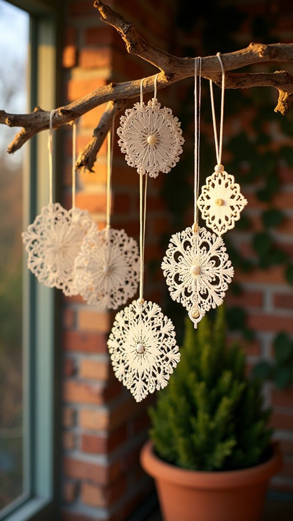 lace doily holiday ornaments