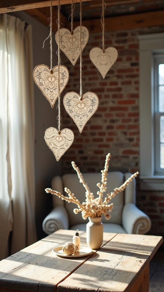 lace hearts for decor