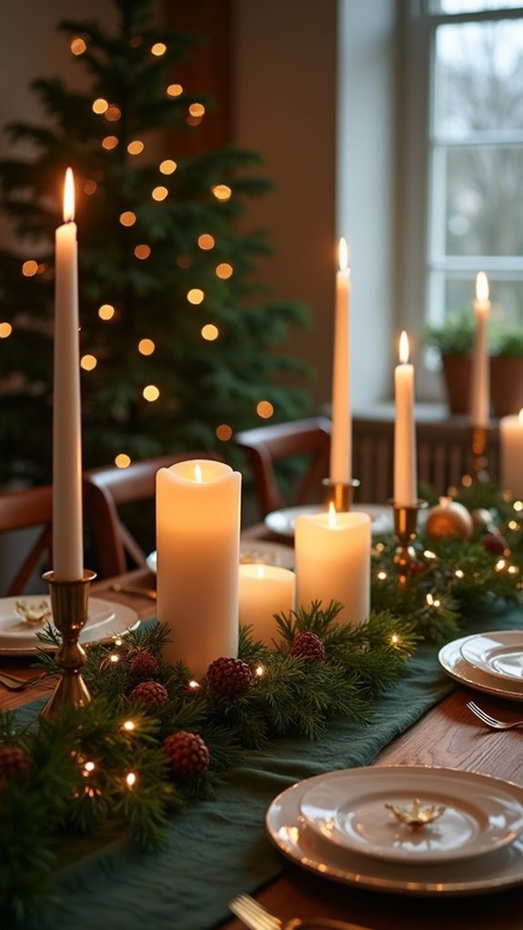 layered candle height arrangement