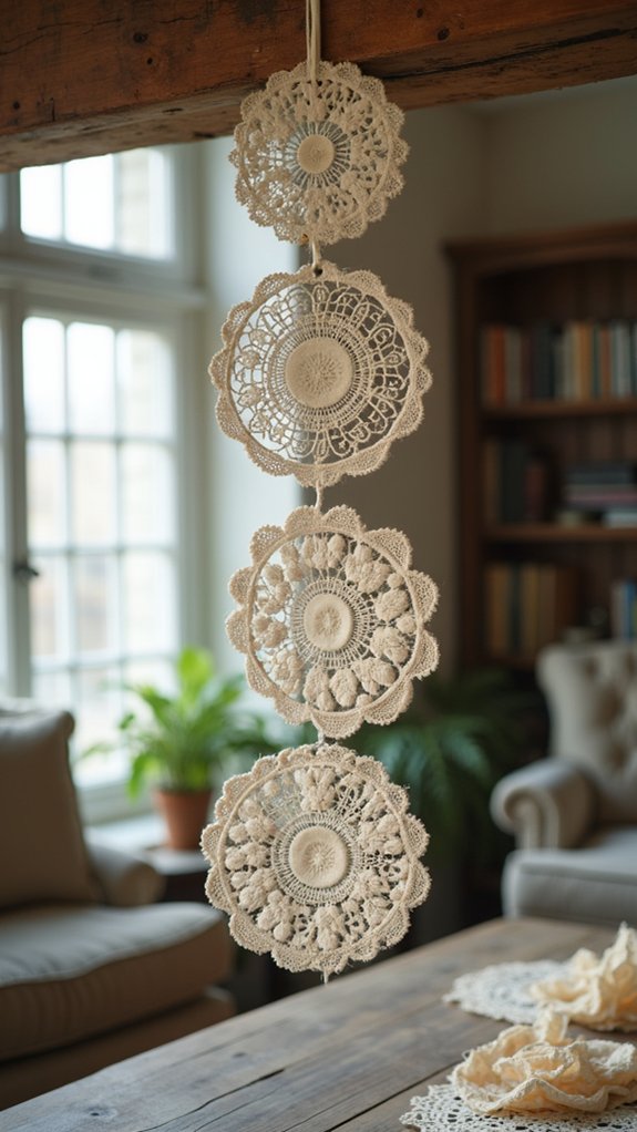 layered lace circle ornaments