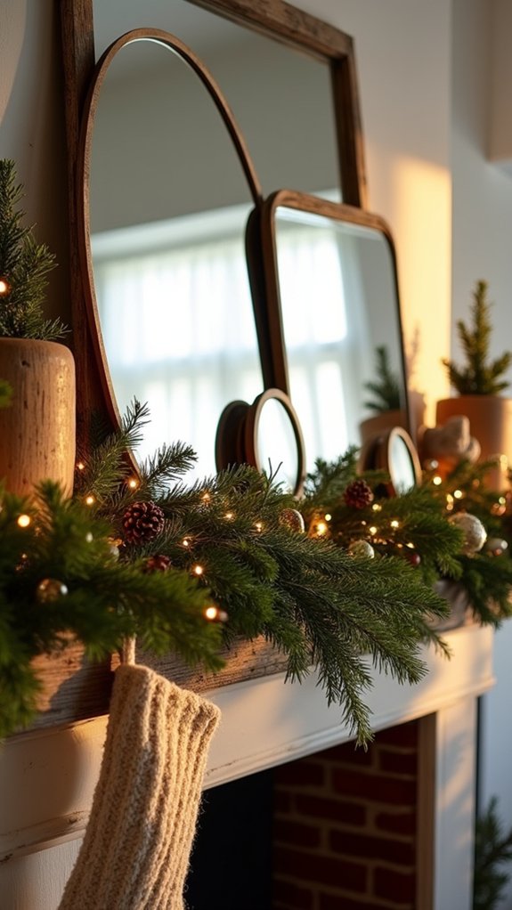 layered mirrors enhance decor