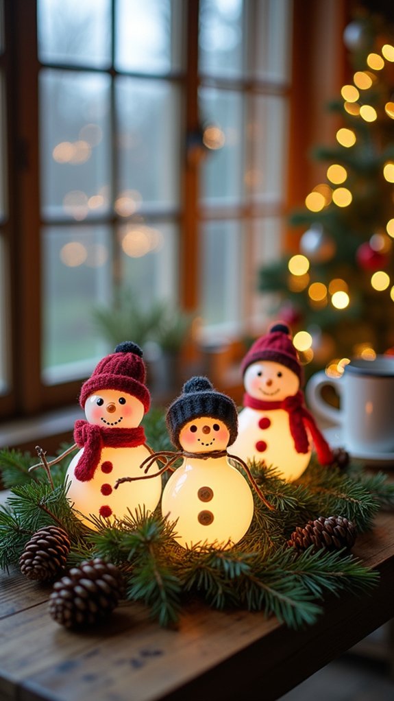 light bulb snowman decorations