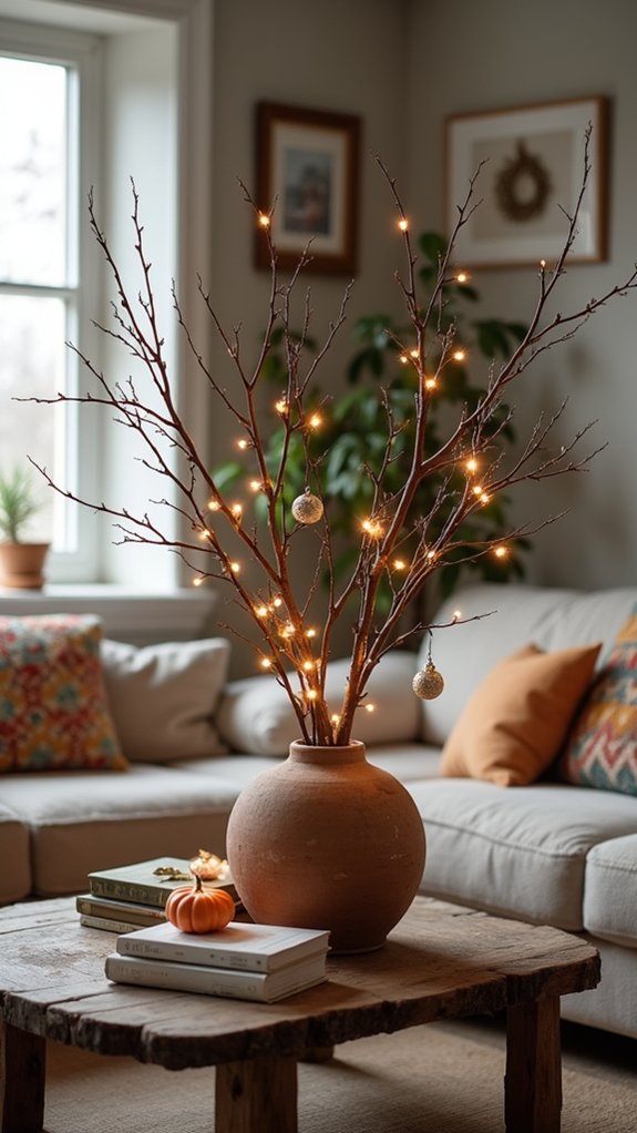 lighted branch winter decor