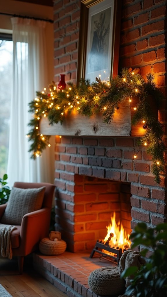 lighted garland curtain accents