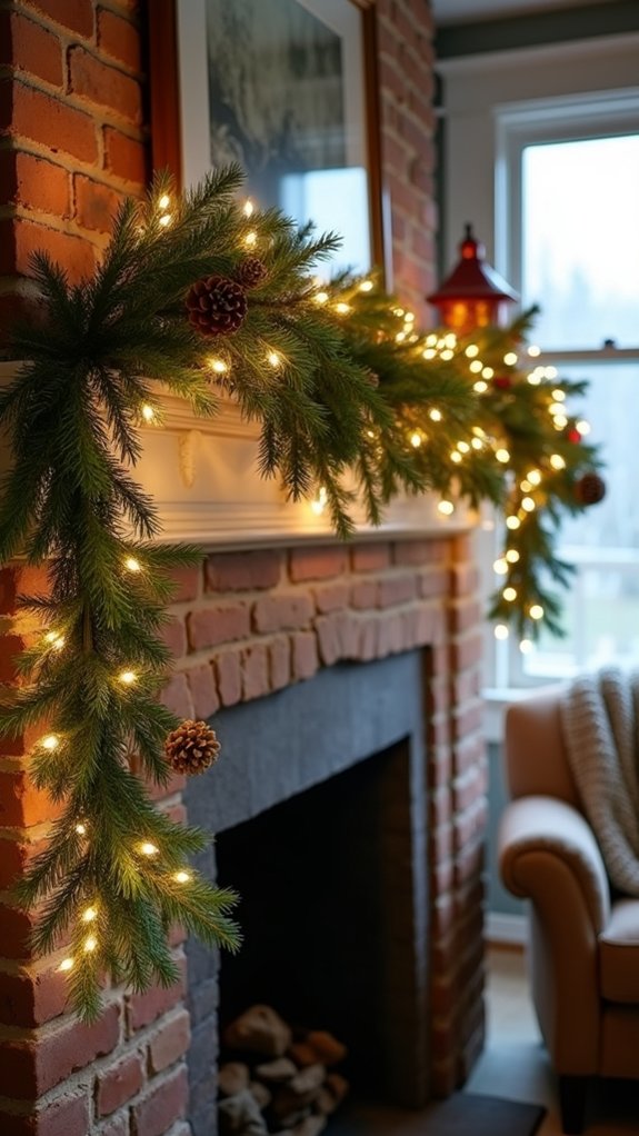 lighted garland for mantle