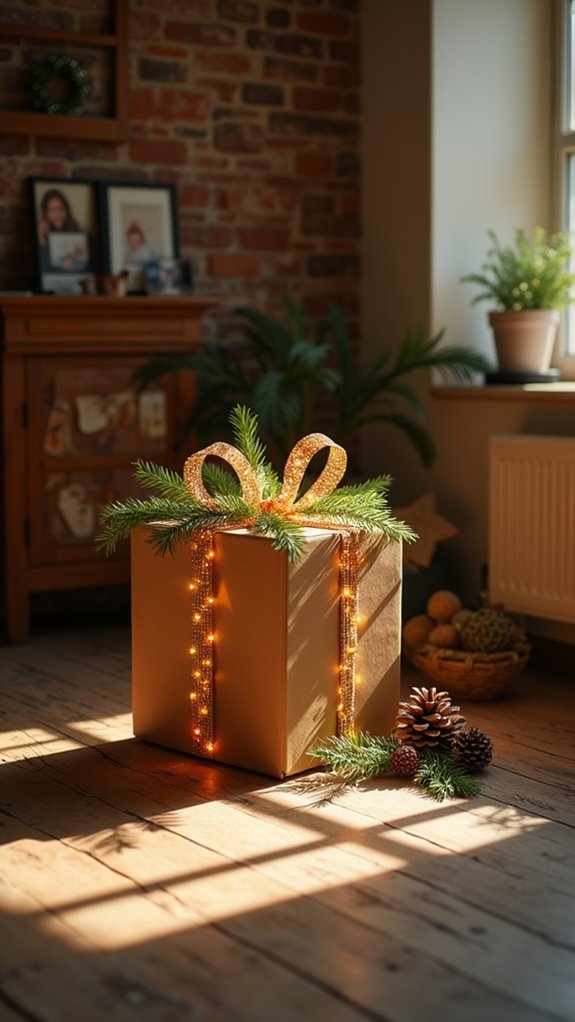lighted gift box decoration