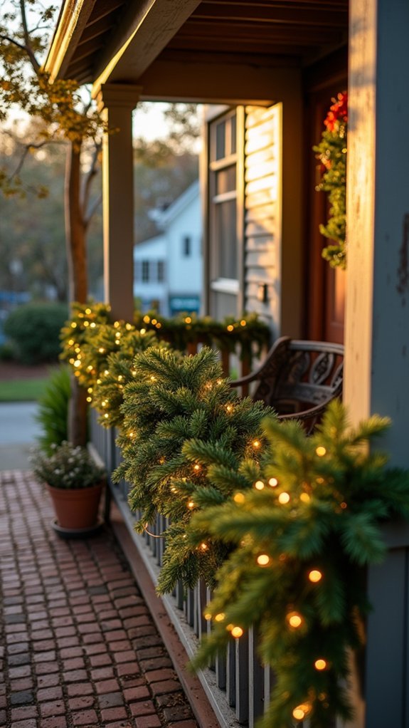 lighted greenery garland decoration