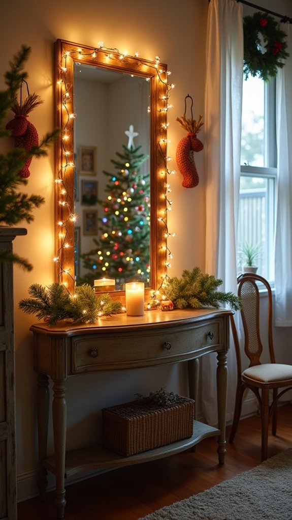 lighted mirror holiday decor