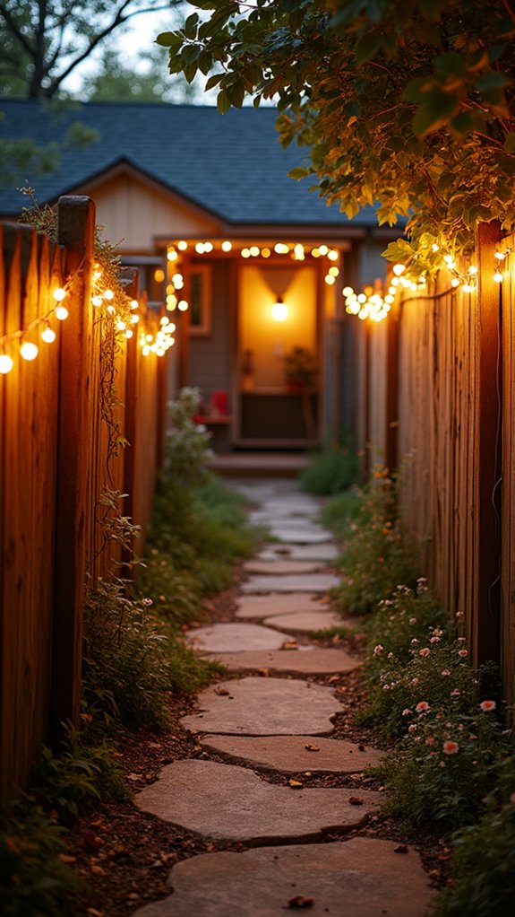 lighted pathway with lights