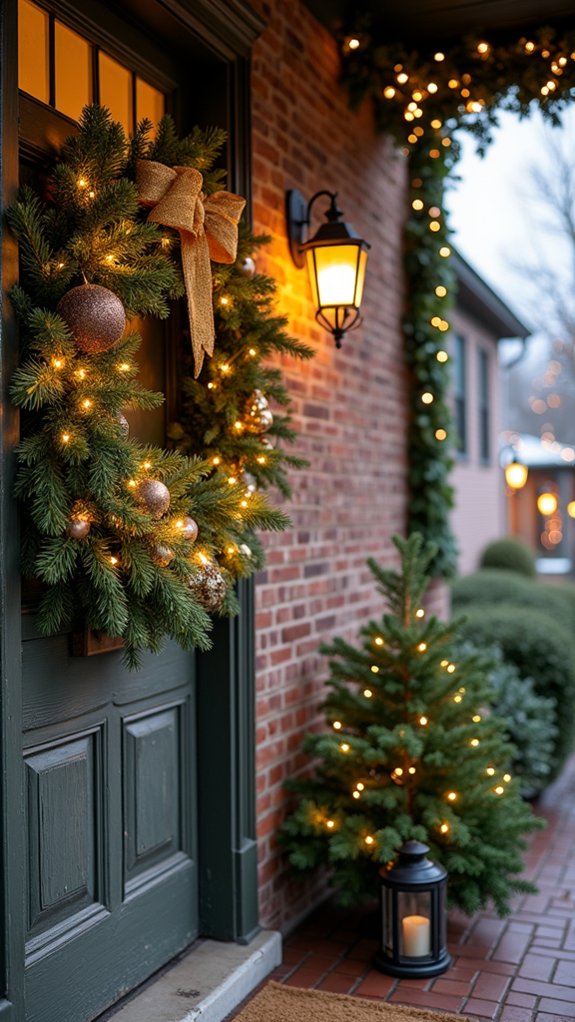 lighted wreaths create ambiance