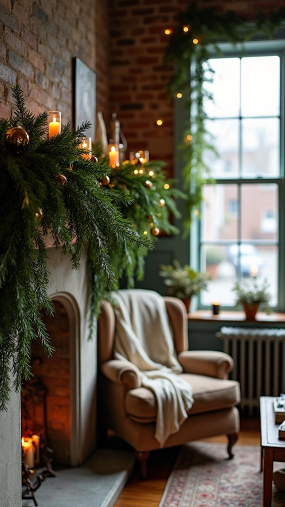 lush garlands with gold accents