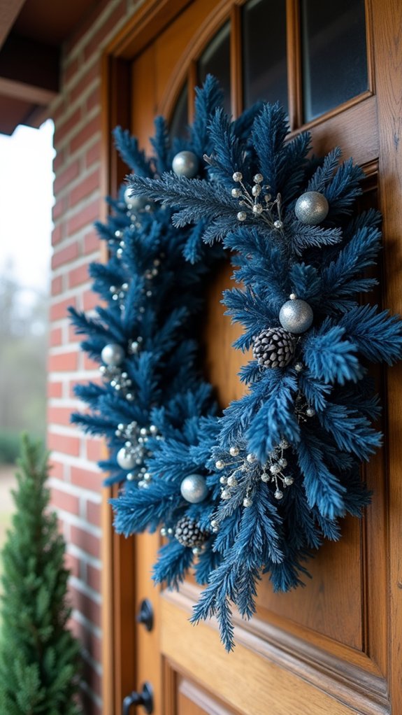 luxurious blue velvet wreath