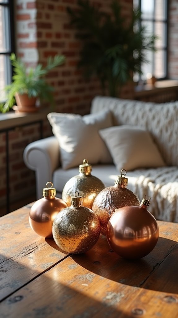 luxurious metallic glass baubles