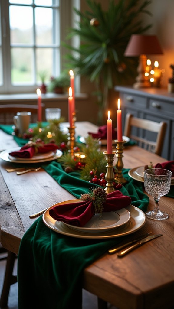 luxurious velvet table accents