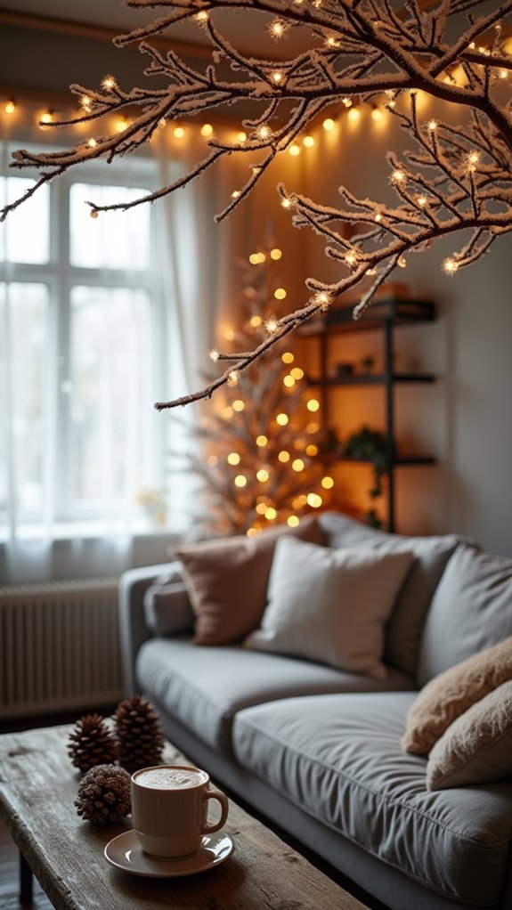 magical snowy branch decor