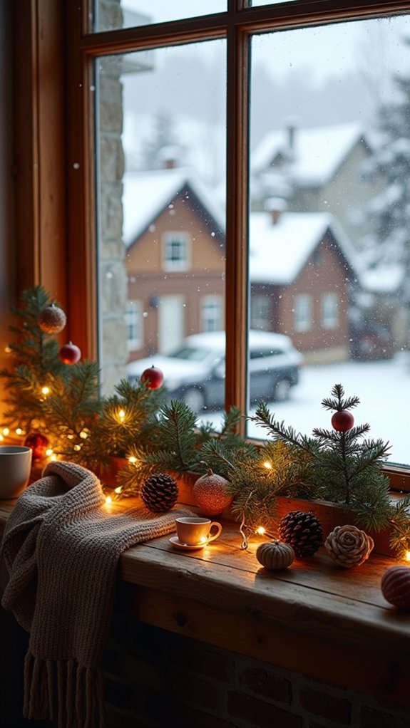 magical snowy village display