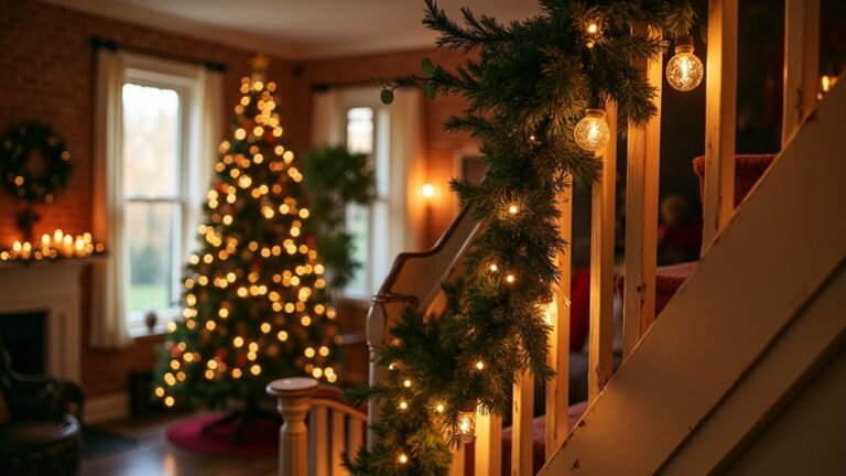 magical staircase holiday lighting
