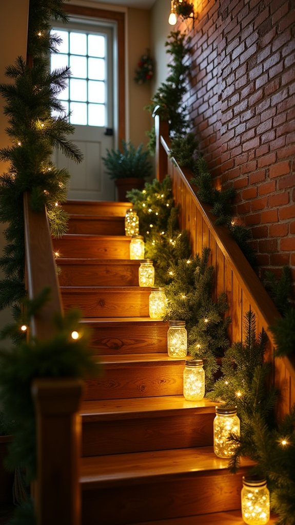 mason jar staircase decor
