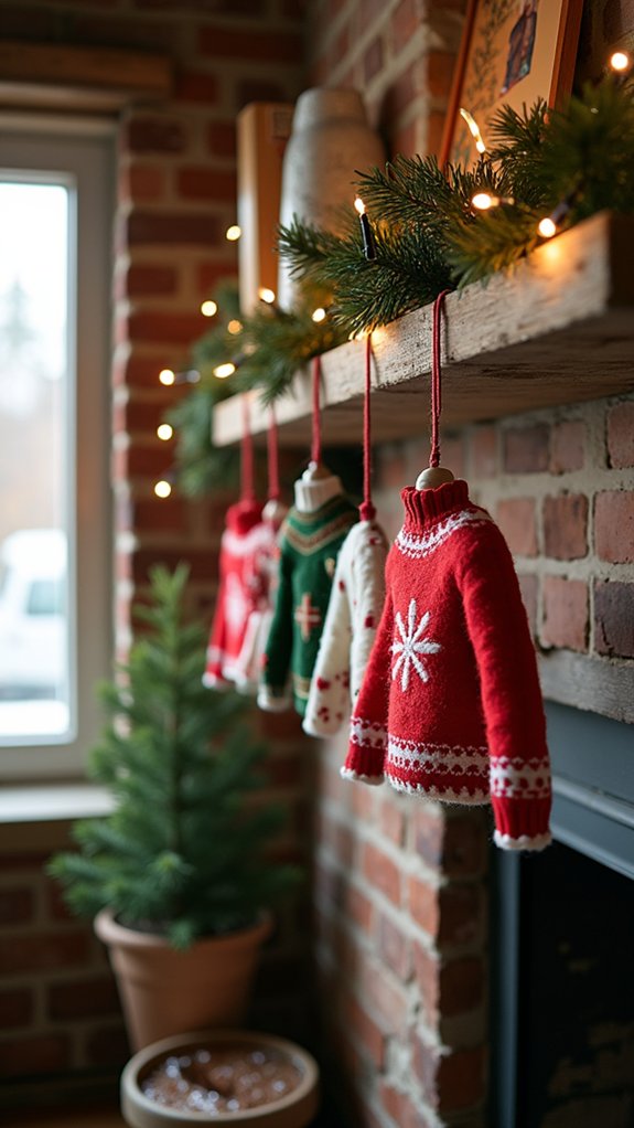 matching holiday sweater ornaments