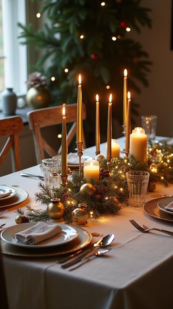 metallic candles create elegance