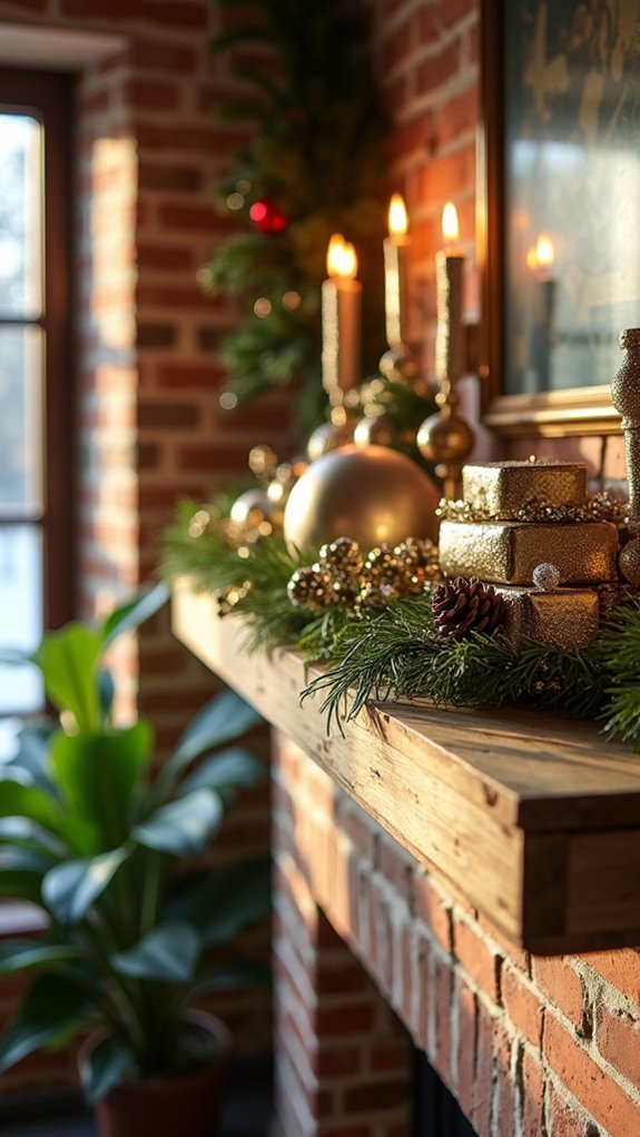 metallic holiday decor accents