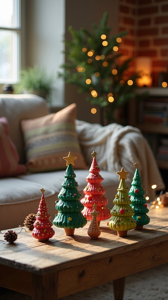 miniature clay christmas trees