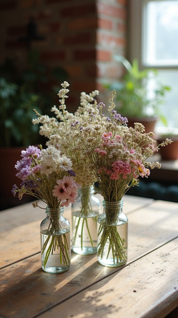 miniature dried flower arrangements