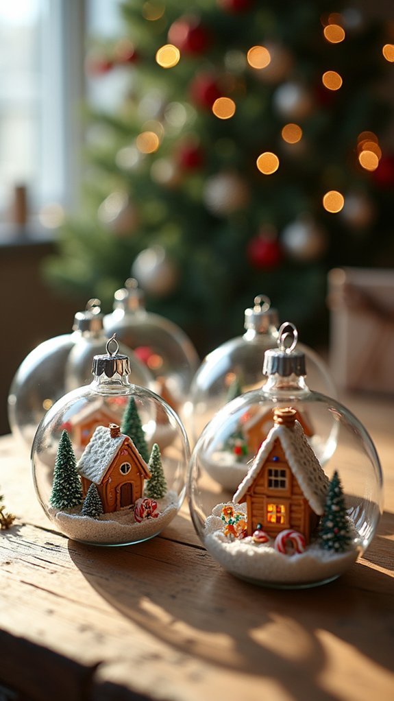 miniature holiday ornament scenes