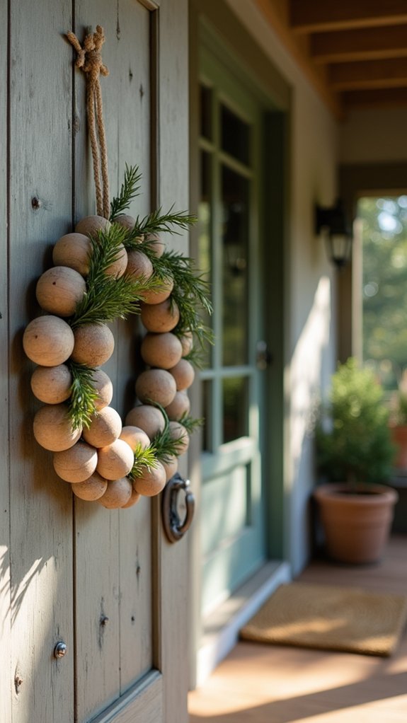 minimalist bead wreath design
