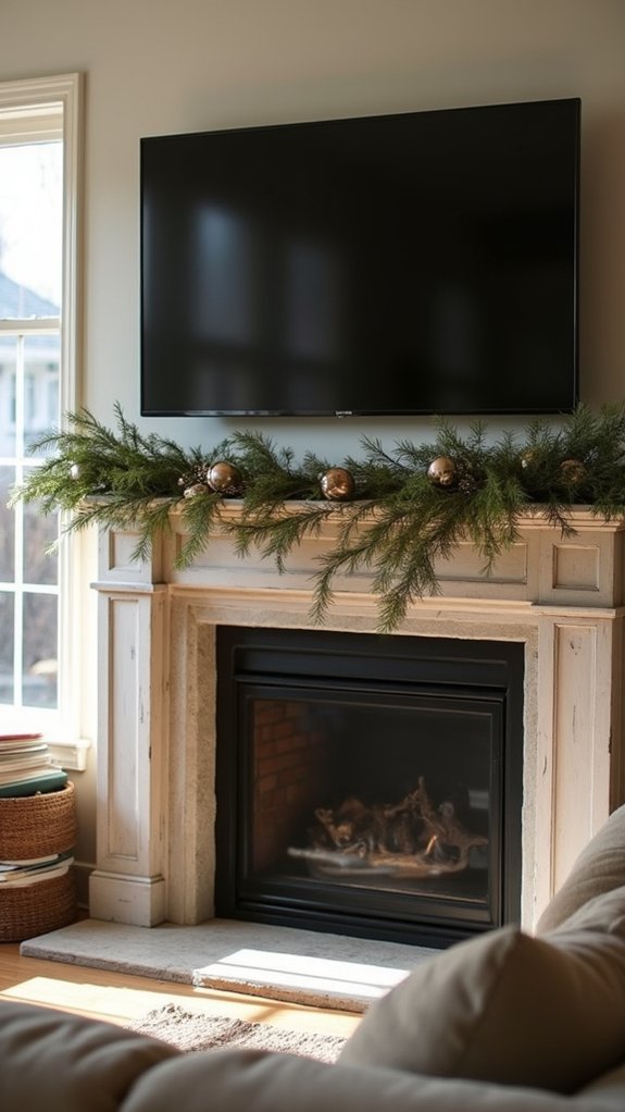 minimalist garland and tv