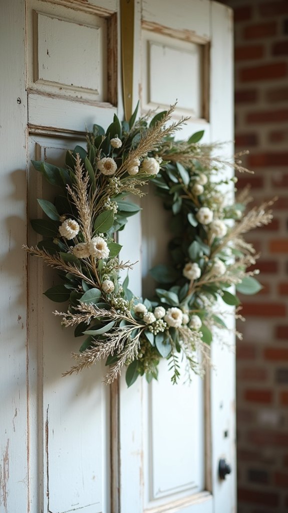 minimalist white green decor