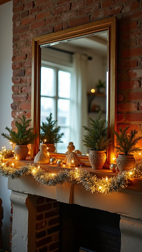 mirrored shelf holiday elegance