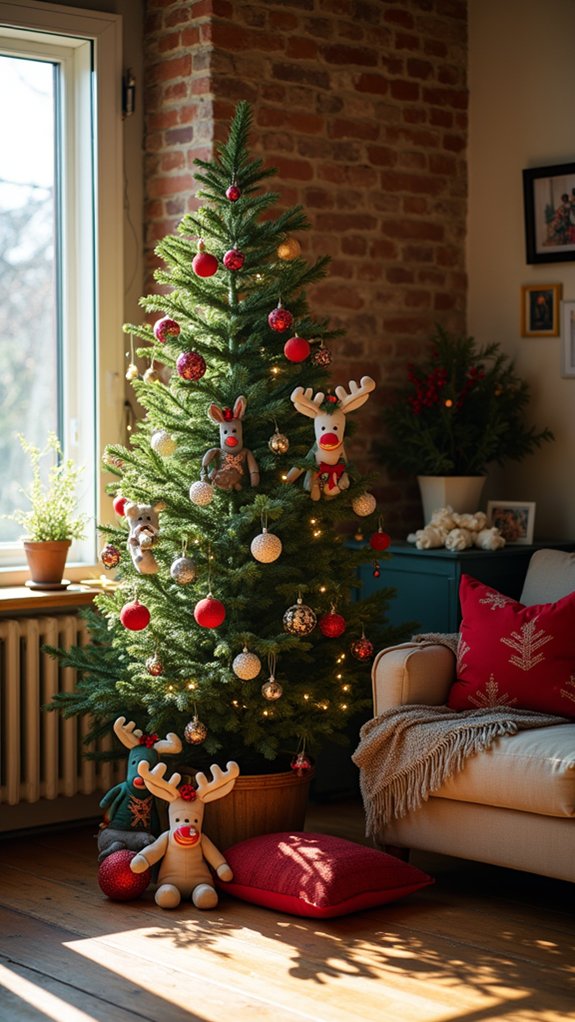 mismatched sock reindeer decorations