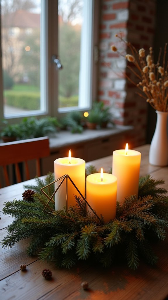 modern geometric led wreath