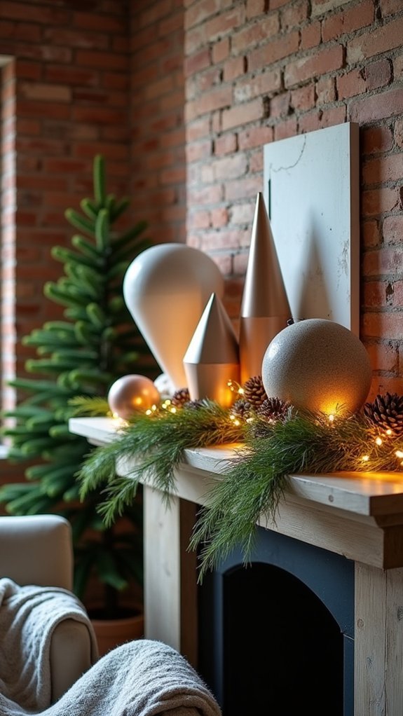 modern geometric mantle decor