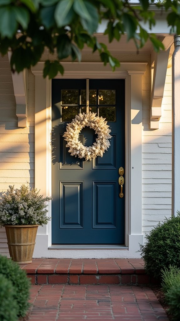monochromatic christmas door decor