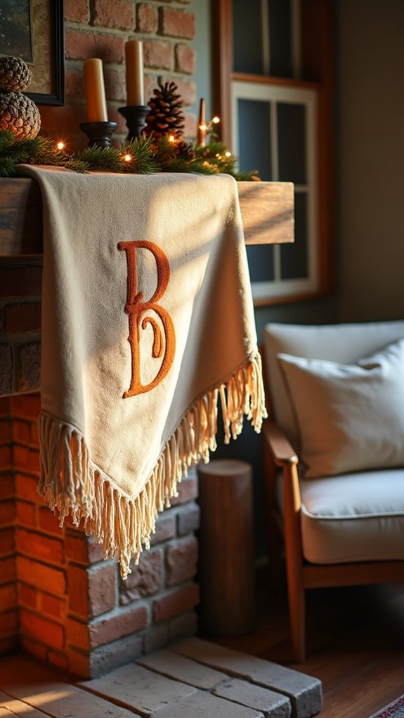monogrammed cozy holiday blankets