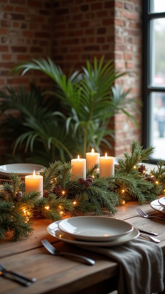 natural elements with lights